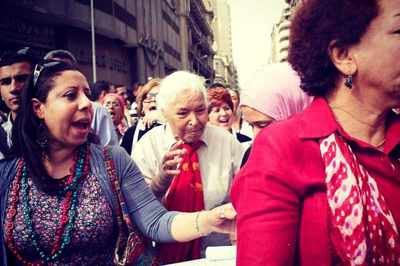 Nawal El Saadawi in Tahrir Square, April 2012